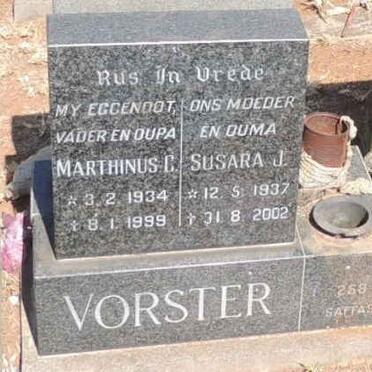 VORSTER Marthinus C. 1934-1999 & Susara J. 1937-2002