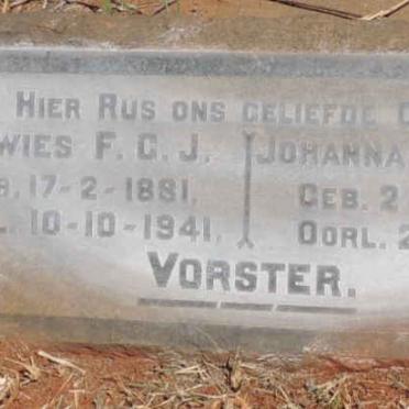 VORSTER Lewies F.C.J. 1881-1941 &amp; Johanna Hendriena 1866-1941