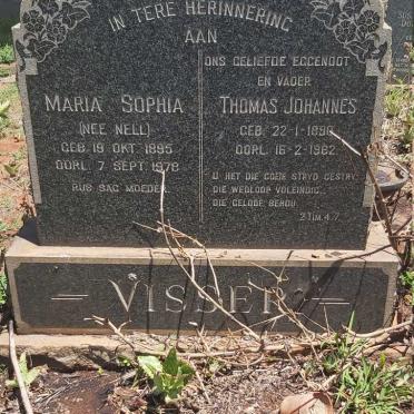 VISSER Thomas Johannes 1890-1962 &amp; Maria Sophia NELL 1895-1978