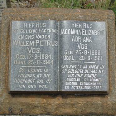 VOS Willem Petrus 1884-1944 & Jacomina Elizabeth Adriana 1889-1981