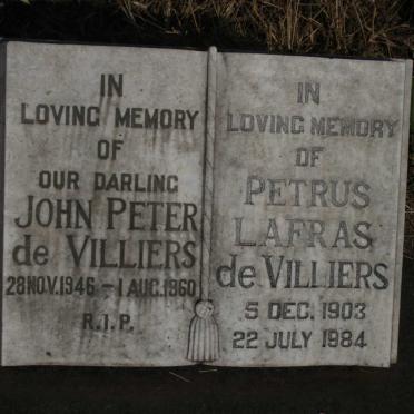 VILLIERS Petrus Lafras, de 1903-1984 :: DE VILLIERS John Peter 1946-1960