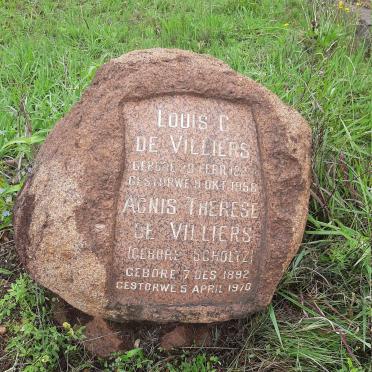 VILLIERS Louis C., de 1882-1958 &amp; Agnis Therese SCHOLTZ 1892-1970