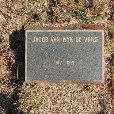 VRIES Jacob van Wyk, de 1917-1921