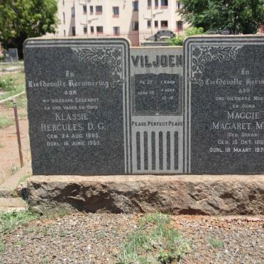 VILJOEN Hercules D.G. 1885-1955 Magaret M.A. DORAN 1887-1970