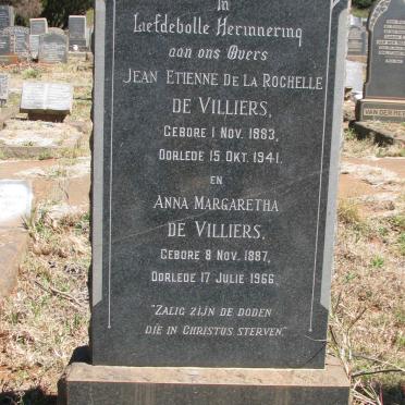 VILLIERS Jean Etienne de la Rochelle, de 1883-1941 &amp; Anna Margaretha 1887-1966