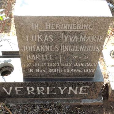 VERREYNE Lukas Johannes Bartel 1924-1991 & Yva Marie NIJENHUIS 1928-1992