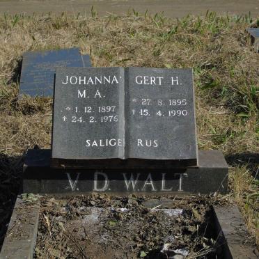 WALT Gert H., v.d. 1895-1990 &amp; Johanna M.A. 1897-1976