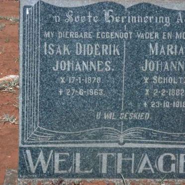 WELTHAGEN Isak Diderik Johannes 1878-1963 &amp; Maria Johanna SCHOLTZ 1882-1918