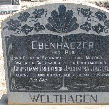 WELTHAGEN Christiaan Frederick 1882-1964 &amp; Jacomina Jacoba 1883-1967