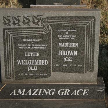 WELGEMOED A.J. 1908-1994 :: BROWN C.S. 1929-2000