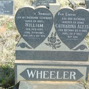 WHEELER William 1895-1964 &amp; Catharina Aletta BOTHMA 1905-1987