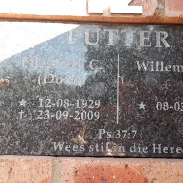 PUTTER Willem A.P. 1929- &amp; Elizabeth C. 1929-2009
