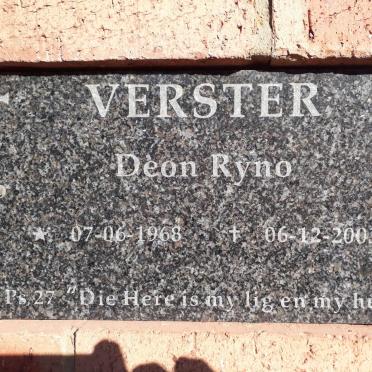 VERSTER Deon Ryno 1968-2003