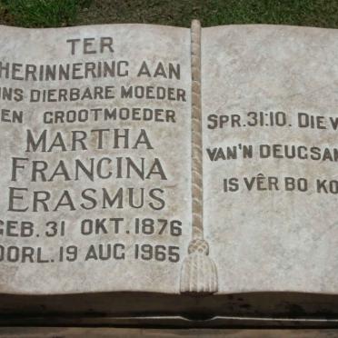 ERASMUS Martha Francina 1876-1965