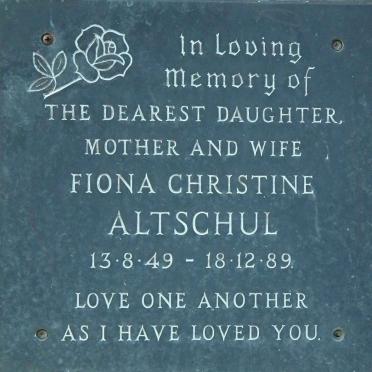ALTSCHUL Fiona Christine 1949-1989