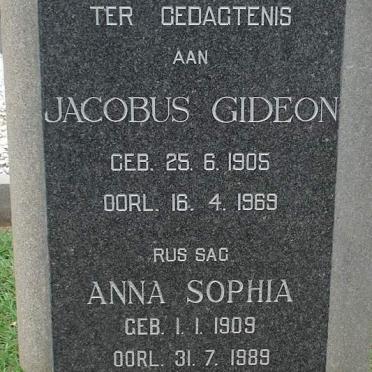 BOSHOFF Jacobus Gideon 1905-1969 &amp; Anna Sophia 1909-1989