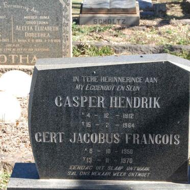 BADENHORST Casper Hendrik 1912-1964 :: BADENHORST Gert Jacobus Francois 1950-1970