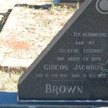 BROWN Gideon Jacobus 1892-1969