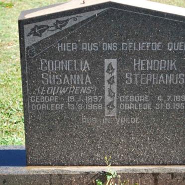 ERASMUS Hendrik Stephanus 1897-1969 &amp; Cornelia Susanna LOUWRENS 1897-1968