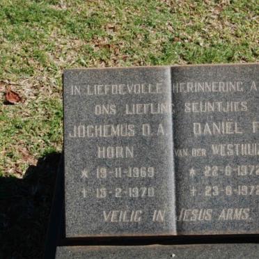 HORN Jochemus D.A. 1969-1970 :: VAN DER WESTHUIZEN Daniël F. 1972-1972
