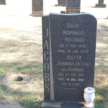 JACOBS David Hermanus Prichard 1896-1975 &amp; Aletta Johanna CONRADIE 1901-1991