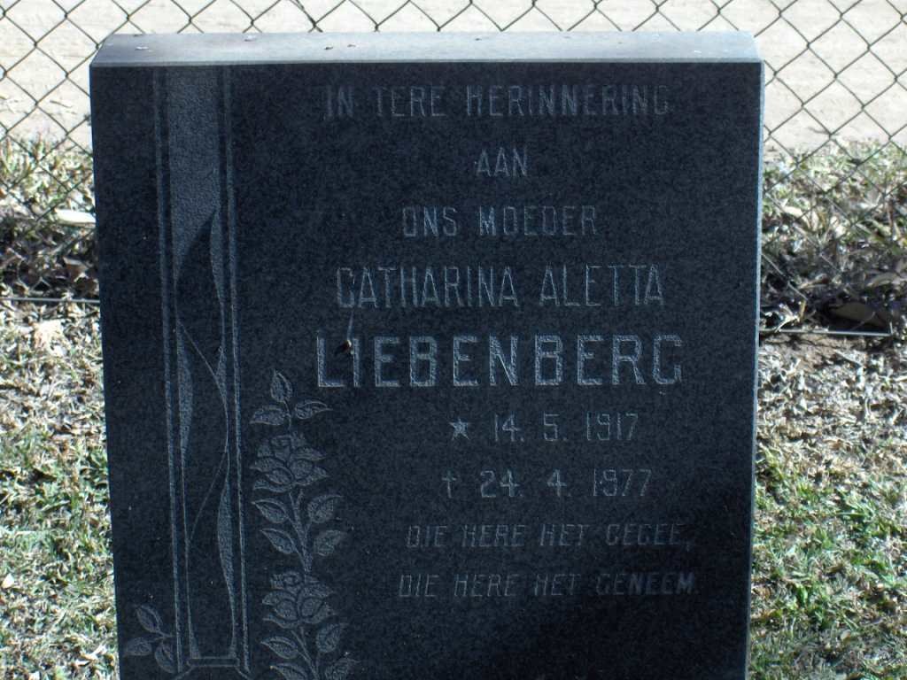 LIEBENBERG Catharina Aletta 1917-1977