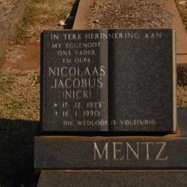 MENTZ Nicolaas Jacobus 1923-1990