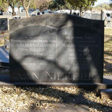 NIEKERK Jan Albert Johannes, van 1896-1962 &amp; Martha Elizabeth 1902-1988 :: WIESE Jacoba Johanna 1944-2008