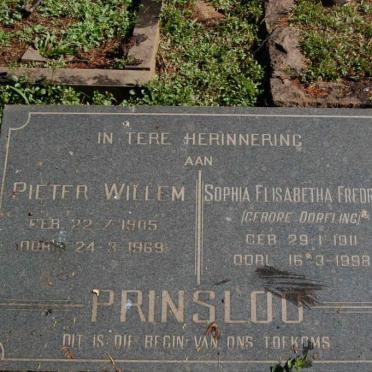 PRINSLOO Pieter Willem 1905-1969 &amp; Sophia Elisabetha Fredrika DORFLING 1911-1998