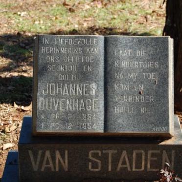 STADEN Johannes Duvenhage, van 1954-1954