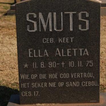 SMUTS Ella Aletta nee KEET 1890-1975