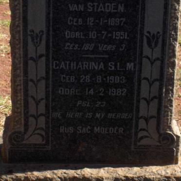 STADEN Johannes Lodewikus , van 1897-1951 &amp; Catharina S.L.M. 1903-1982