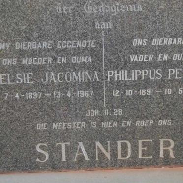 STANDER Philippus Petrus 1891-1978 &amp; Elsie Jacomina 1897-1967
