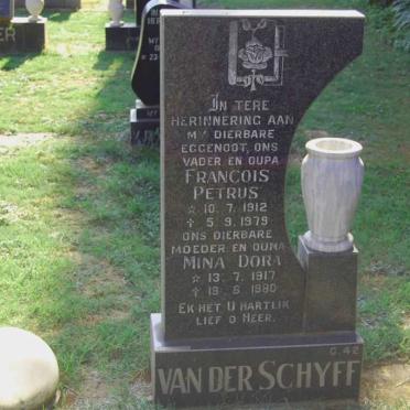 SCHYFF Francois Petrus, van der 1912-1979 &amp; Mina Dora 1917-1980