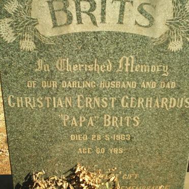 BRITS Christian Ernst Gerhardus -1963