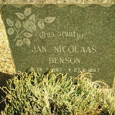 BENSON Jan Nicolaas 1967-1967