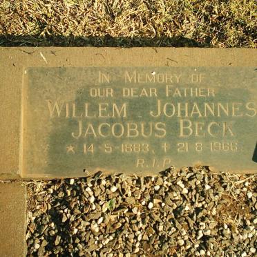 BECK Willem Johannes Jacobus 1883-1966