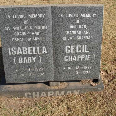 CHAPMAN Cecil 1922-1997 &amp; Isabella 1923-1992