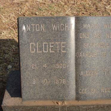 CLOETE Anton Wicht 1960-1978