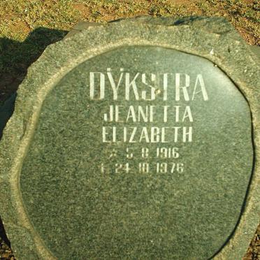 DYKSTRA Jeanetta Elizabeth 1916-1976