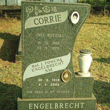 ENGELBRECHT J. Fouche 1918-2003 &amp; Corrie KOTZEE 1926-1976