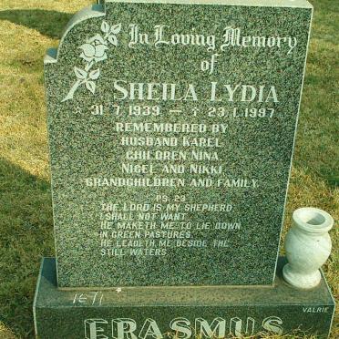 ERASMUS Sheila Lydia 1939-1997