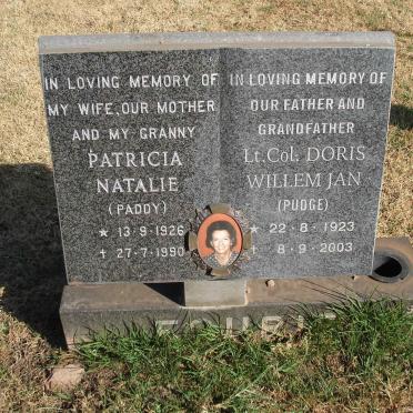 FOURIE Doris Willem Jan 1923-2003 &amp; Patricia Natalie 1926-1990