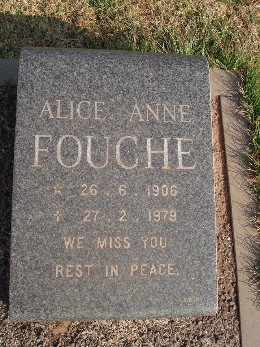 FOUCHE Alice Anne 1906-1979