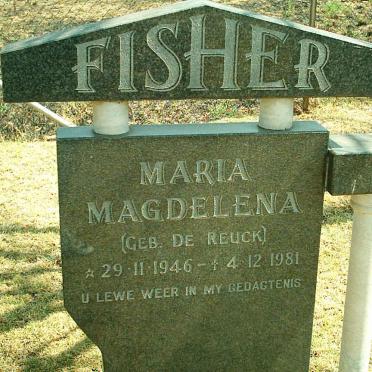 FISHER Maria Magdelena nee DE REUCK 1946-1981