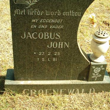 GROENEWALD Jacobus John 1925-1981