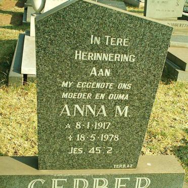 GERBER Anna M. 1917-1978
