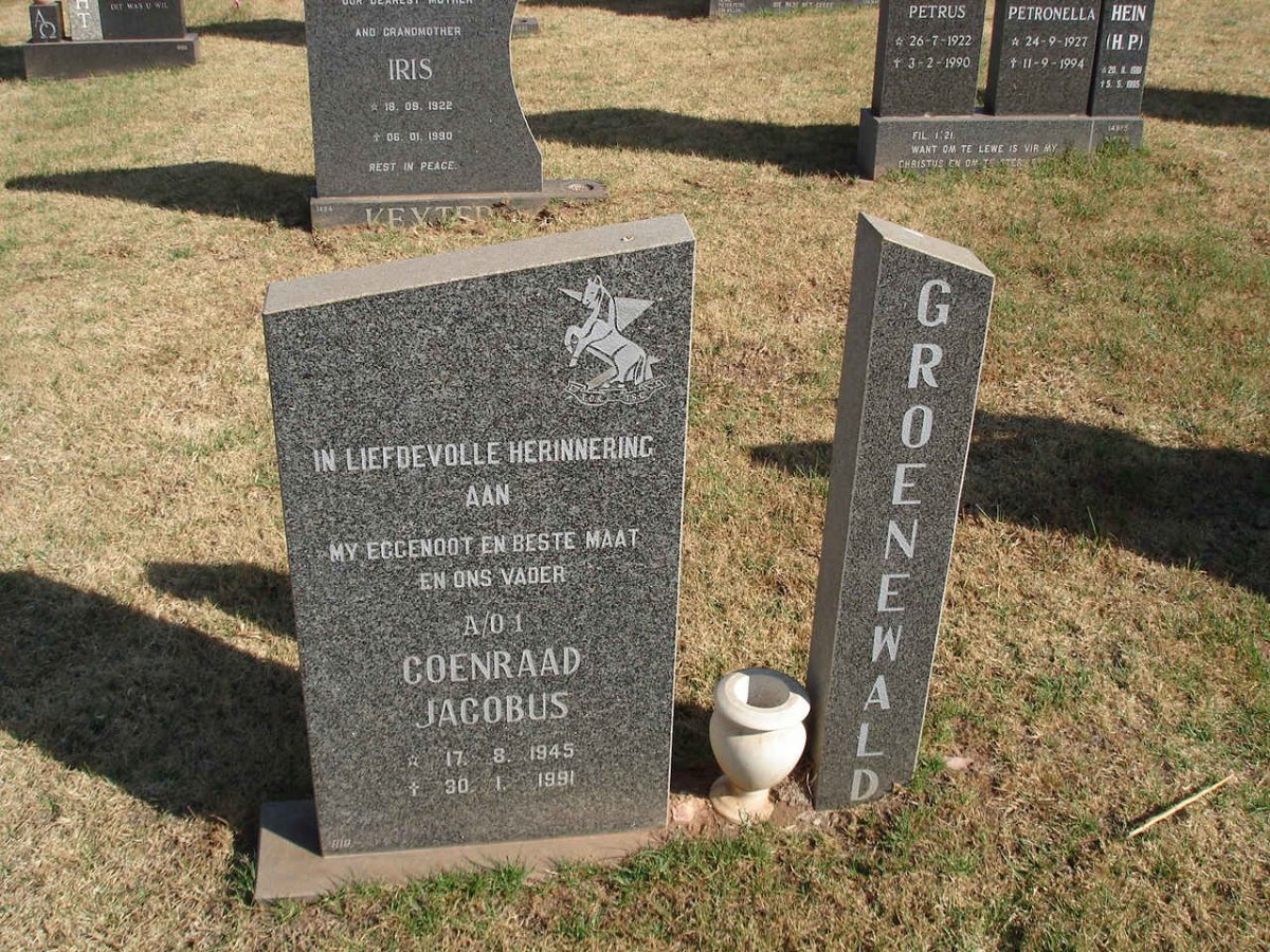GROENEWALD Coenraad Jacobus 19454-1991