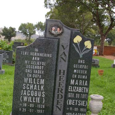 HEERDEN Willem Schalk Jacobus, van 1926-1997 &amp; Maria Elizabeth DU TOIT 1930-2009