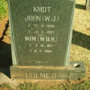 HOLMES W.J. 1920-1987 :: HOLMES W.B.R. 1917-1994